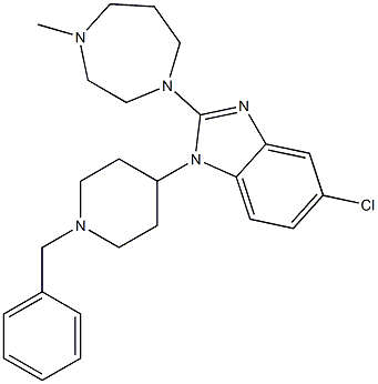 1-(1-benzylpiperidin-4-yl)-5-chloro-2-(4-Methyl-1,4-diazepan-1-yl)-1H-benzo[d]iMidazole 结构式