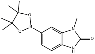 1-METHYL-6-(4,4,5,5-TETRAMETHYL-1,3,2-DIOXABOROLAN-2-YL)-1H-BENZO[D]IMIDAZOL-2(3H)-ONE 结构式