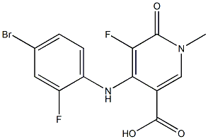 4-((4-broMo-2-fluorophenyl)aMino)-5-fluoro-1-Methyl-6-oxo-1,6-dihydropyridine-3-carboxylic acid 结构式