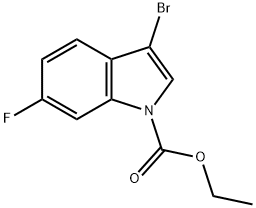 3-溴-6-氟吲哚-1-甲酸乙酯 结构式