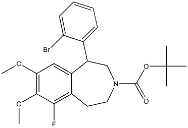 tert-butyl 1-(2-broMophenyl)-6-fluoro-1,2,4,5-tetrahydro-7,8-diMethoxybenzo[d]azepine-3-carboxylate 结构式