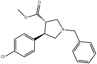 Trans-Methyl 1-benzyl-4-(4-chlorophenyl)pyrrolidine-3-carboxylate 结构式