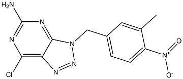 7-chloro-3-(3-Methyl-4-nitrobenzyl)-3H-[1,2,3]triazolo[4,5-d]pyriMidin-5-aMine 结构式