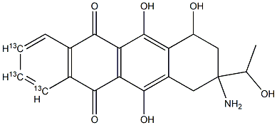 9-AMino-7,8,9,10-tetrahydro-6,7,11-trihydroxy-9-(1-hydroxyethyl)-5,12-naphthacenedione-13C3 结构式