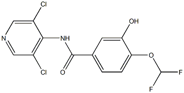 3-(Hydroxy)-N-(3,5-dichloro-4-pyridinyl)-4-(difluoroMethoxy)benzaMide 结构式