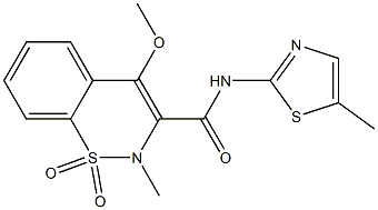 4-Methoxy-2-Methyl-N-(5-Methyl-2-thiazolyl)-2H-1,2-benzothiazine-3-carboxaMide 1,1-Dioxide 结构式