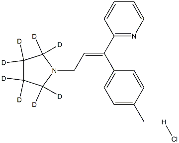 trans-2-[3-(1-Pyrrolidinyl-d8)-1-(p-tolyl)propenyl]pyridine Hydrochloride 结构式