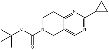 2-环丙基-7,8-二氢吡啶并[4,3-D]嘧啶-6(5H)-羧酸叔丁酯 结构式