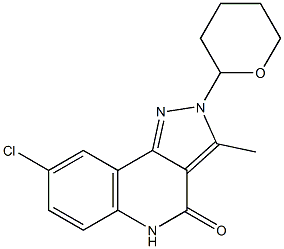 8-chloro-3-Methyl-2-(tetrahydro-2H-pyran-2-yl)-2H-pyrazolo[4,3-c]quinolin-4(5H)-one 结构式
