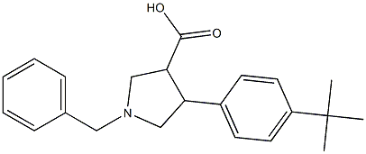 1-Benzyl-4-(4-tert-butyl-phenyl)-pyrrolidine-3-carboxylic acid 结构式