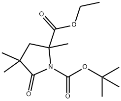 1-(叔丁基)2-乙基2,4,4-三甲基-5-氧吡咯烷-1,2-二羧酸酯 结构式