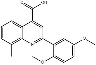 2-(2,5-二甲氧苯基)-8-甲基-喹啉-4-羧酸 结构式