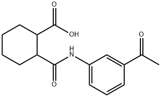 2-((3-乙酰基苯基)氨基甲酰基)环己烷甲酸 结构式