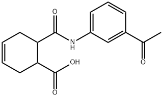 6-[(3-乙酰苯基)氨基甲酰]环己-3-烯-1-羧酸 结构式
