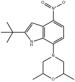 2-TERT-BUTYL-7-(2,6-DIMETHYLMORPHOLIN-4-YL)-4-NITROINDOLE 结构式