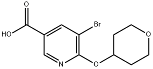 5-bromo-6-(tetrahydro-2h-pyran-4-yloxy)nicotinic acid 结构式