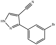 3-(3-bromophenyl)-1H-pyrazole-4-carbonitrile 结构式