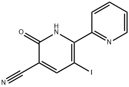 6-羟基-3-碘-[2,2'-联吡啶]-5-腈 结构式