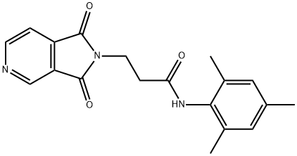 3-(1,3-Dioxo-1,3-dihydro-2H-pyrrolo[3,4-c]pyridin-2-yl)-N-mesitylpropanamide 结构式