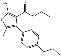 2-氨基-5-甲基-4-(4-丙基苯基)噻吩-3-羧酸乙酯 结构式