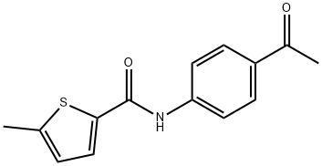 N-(4-乙酰苯基)-5-甲基-噻吩-2-甲酰胺 结构式