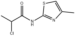 2-氯-N-(4-甲基-1,3-噻唑-2-基)丙酰胺 结构式