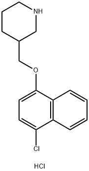 4-chloro-1-naphthyl 3-piperidinylmethyl ether hydrochloride 结构式