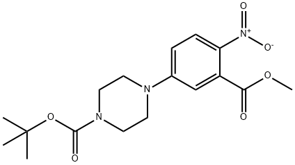 4-(3-(甲氧基羰基)-4-硝基苯基)哌嗪-1-羧酸叔丁酯 结构式