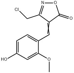 (4E)-3-(chloromethyl)-4-(4-hydroxy-2-methoxybenzylidene)isoxazol-5(4H)-one 结构式