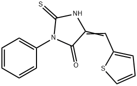 (5E)-2-mercapto-3-phenyl-5-(2-thienylmethylene)-3,5-dihydro-4H-imidazol-4-one 结构式