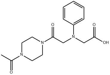 [[2-(4-acetylpiperazin-1-yl)-2-oxoethyl](phenyl)amino]acetic acid 结构式