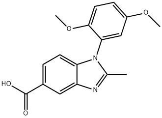 1-(2,5-二甲氧苯基)-2-甲基-1H-苯并咪唑-5-羧酸 结构式