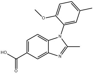 1-(2-甲氧基-5-甲基苯基)-2-甲基-5-苯并咪唑羧酸 结构式