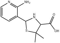 2-(2-aminopyridin-3-yl)-5,5-dimethyl-1,3-thiazolidine-4-carboxylic acid 结构式