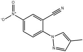 2-(4-甲基-1H-吡唑-1-基)-5-硝基苯甲腈 结构式