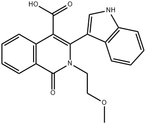 3-(1H-吲哚-3-基)-2-(2-甲氧基乙基)-1-氧代-1,2-二氢4-异喹啉甲酸 结构式