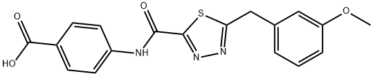 4-({[5-(3-methoxybenzyl)-1,3,4-thiadiazol-2-yl]carbonyl}amino)benzoic acid 结构式