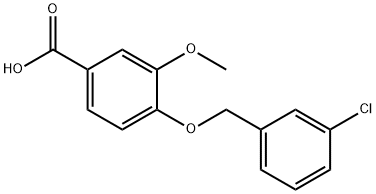 4-(3-氯苄基)氧基-3-甲氧基-苯甲酸 结构式