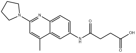 4-[(4-甲基-2-吡咯烷-1-基喹啉-6-基)氨基]-4-氧代丁酸 结构式