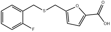 5-{[(2-氟苄基)硫代]甲基}-糠酸 结构式