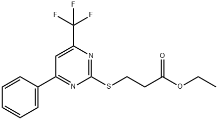 3-(4-苯基-6-三氟甲基-嘧啶-2-基硫基)-丙酸乙酯 结构式