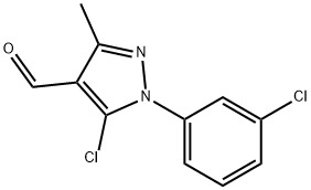 5-氯-1-(3-氯苯基)-3-甲基-1H-吡唑-4-甲醛 结构式
