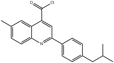 2-(4-异丁基苯基)-6-甲基喹啉-4-甲酰氯 结构式