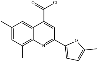 6,8-二甲基-2-(5-甲基-2-呋喃)喹啉-4-甲酰氯 结构式