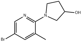 1-(5-Bromo-3-methyl-2-pyridinyl)-3-pyrrolidinol 结构式