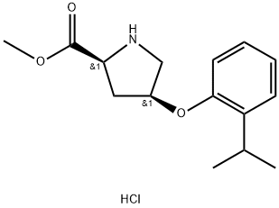 Methyl (2S,4S)-4-(2-isopropylphenoxy)-2-pyrrolidinecarboxylate hydrochloride 结构式