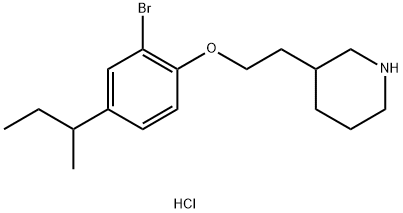 3-{2-[2-Bromo-4-(sec-butyl)phenoxy]-ethyl}piperidine hydrochloride 结构式