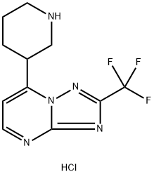7-哌啶-3-基-2-三氟甲基-[1,2,4]-三唑并[1,5-A]嘧啶 盐酸盐 结构式