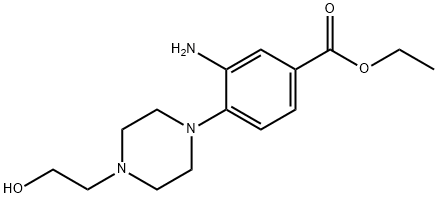 Ethyl 3-amino-4-[4-(2-hydroxyethyl)-1-piperazinyl]benzoate 结构式