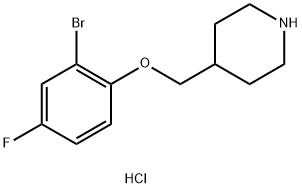 4-[(2-Bromo-4-fluorophenoxy)methyl]piperidinehydrochloride 结构式